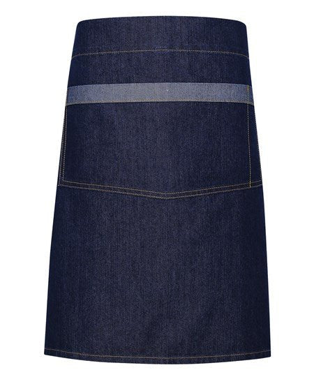 Contrast denim waist apron